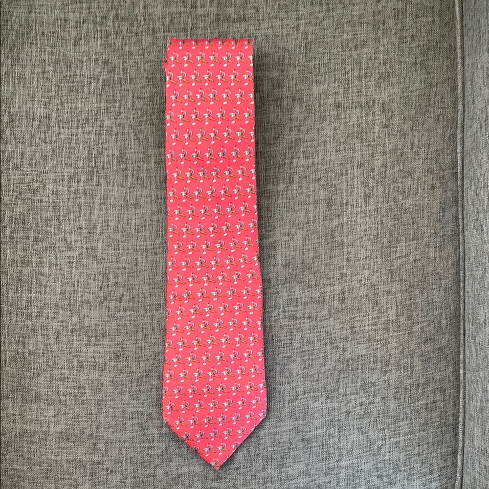Vineyard Vines Pink “Martini & Cigar” Silk Tie